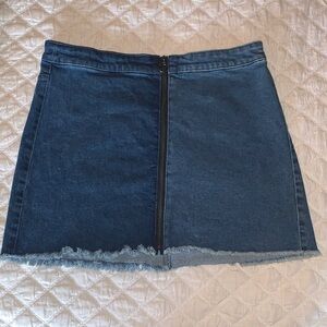 Wild Fable Indigo Denim Mini Skirt with Front Zipper